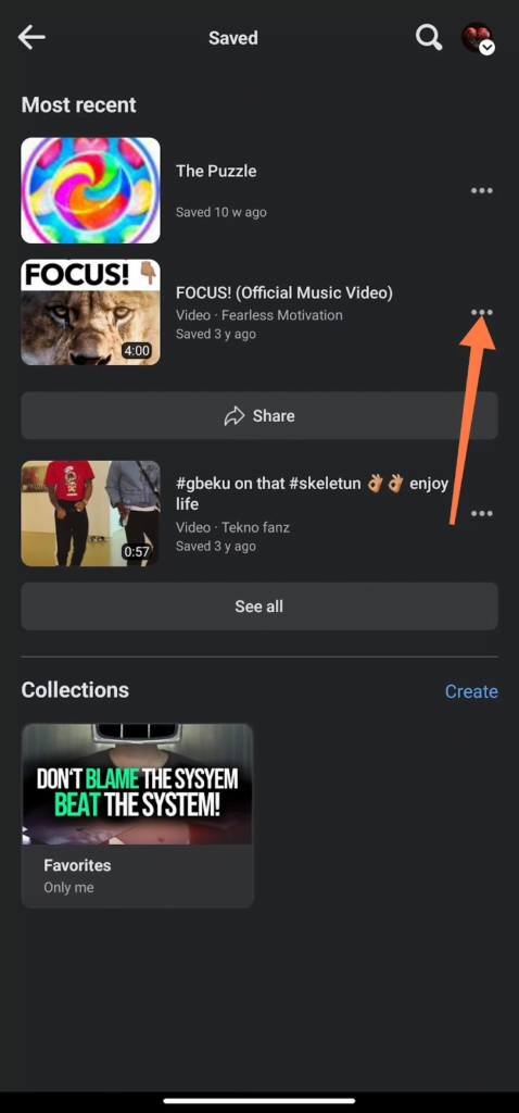 How to delete saved Facebook videos