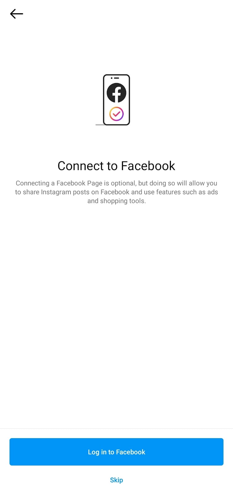 Connect to Facebook business page 