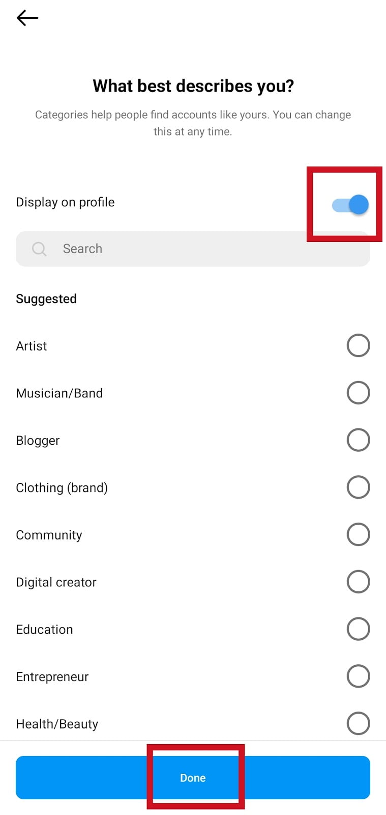 Select ccout category 