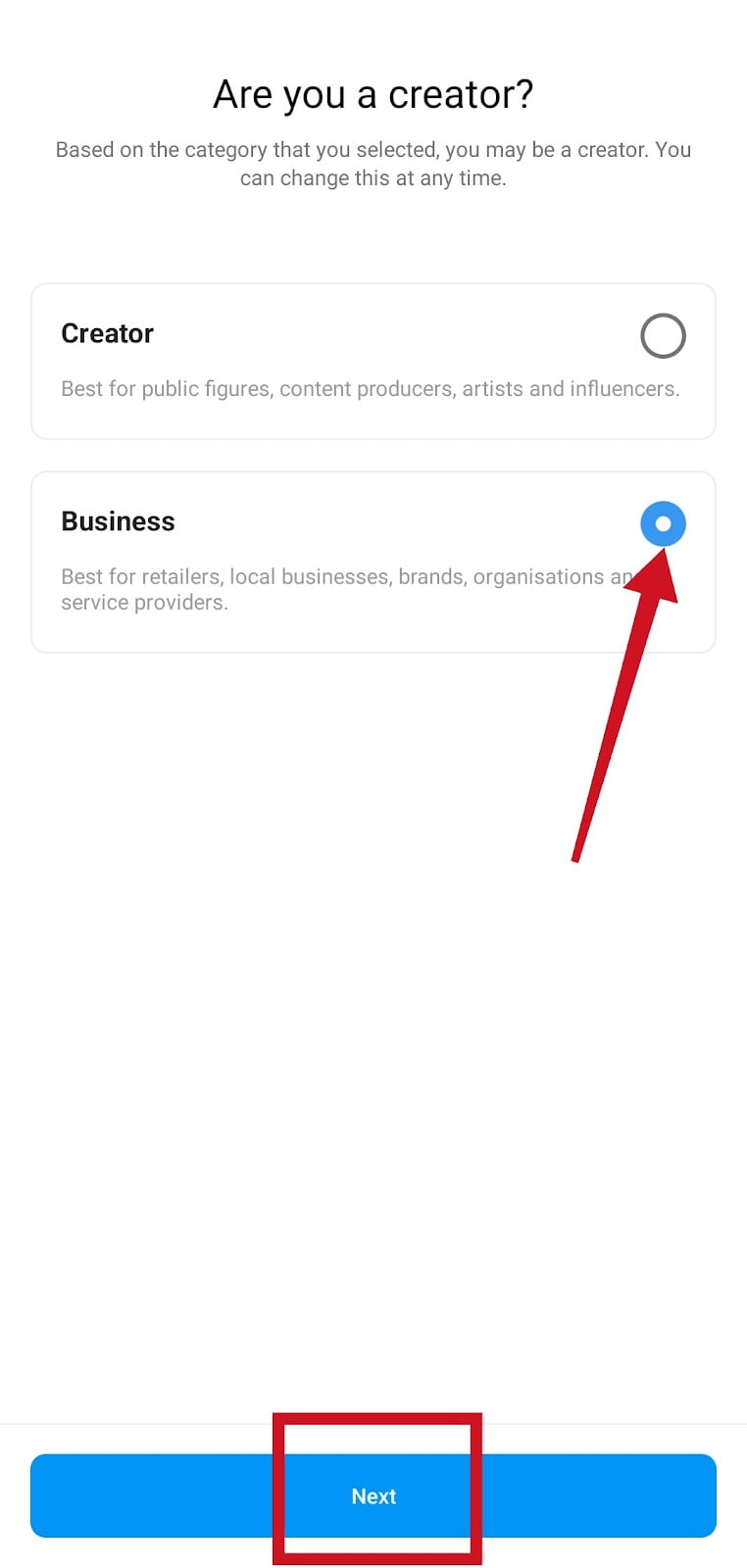 Instagram business account 
