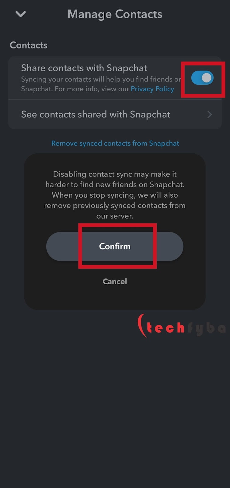 disable synced contacts