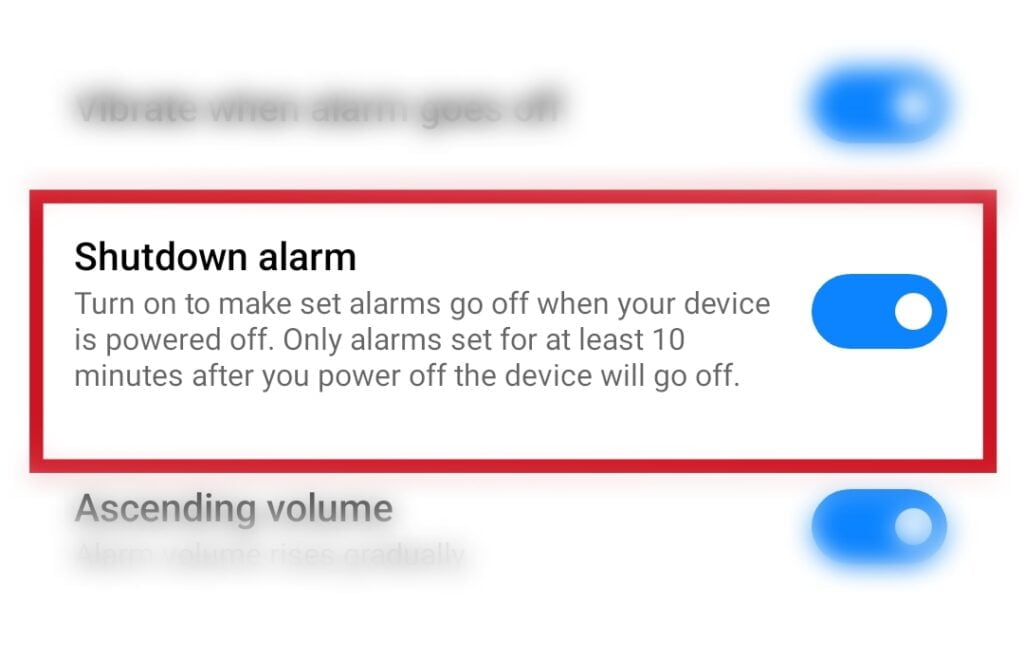 Shutdown alarm MIUI